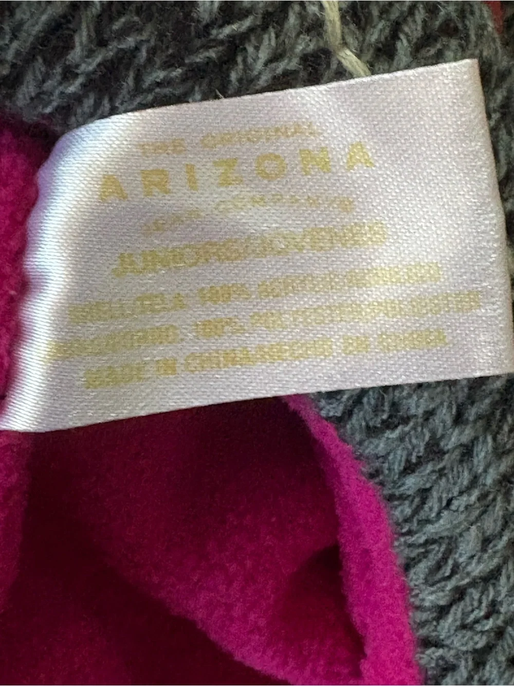 Arizona Jean Company Kids Gray Knit Cat Ear Hat with Pink Lining